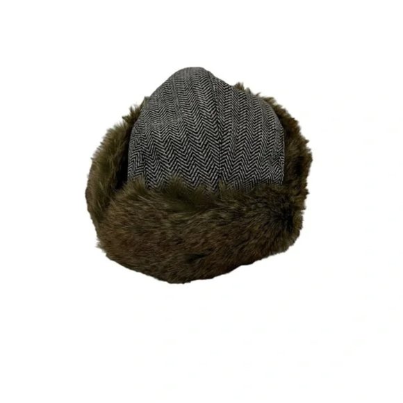 David and Young Other - David and Young Faux Fur Herringbone Trapper Bomber Hat